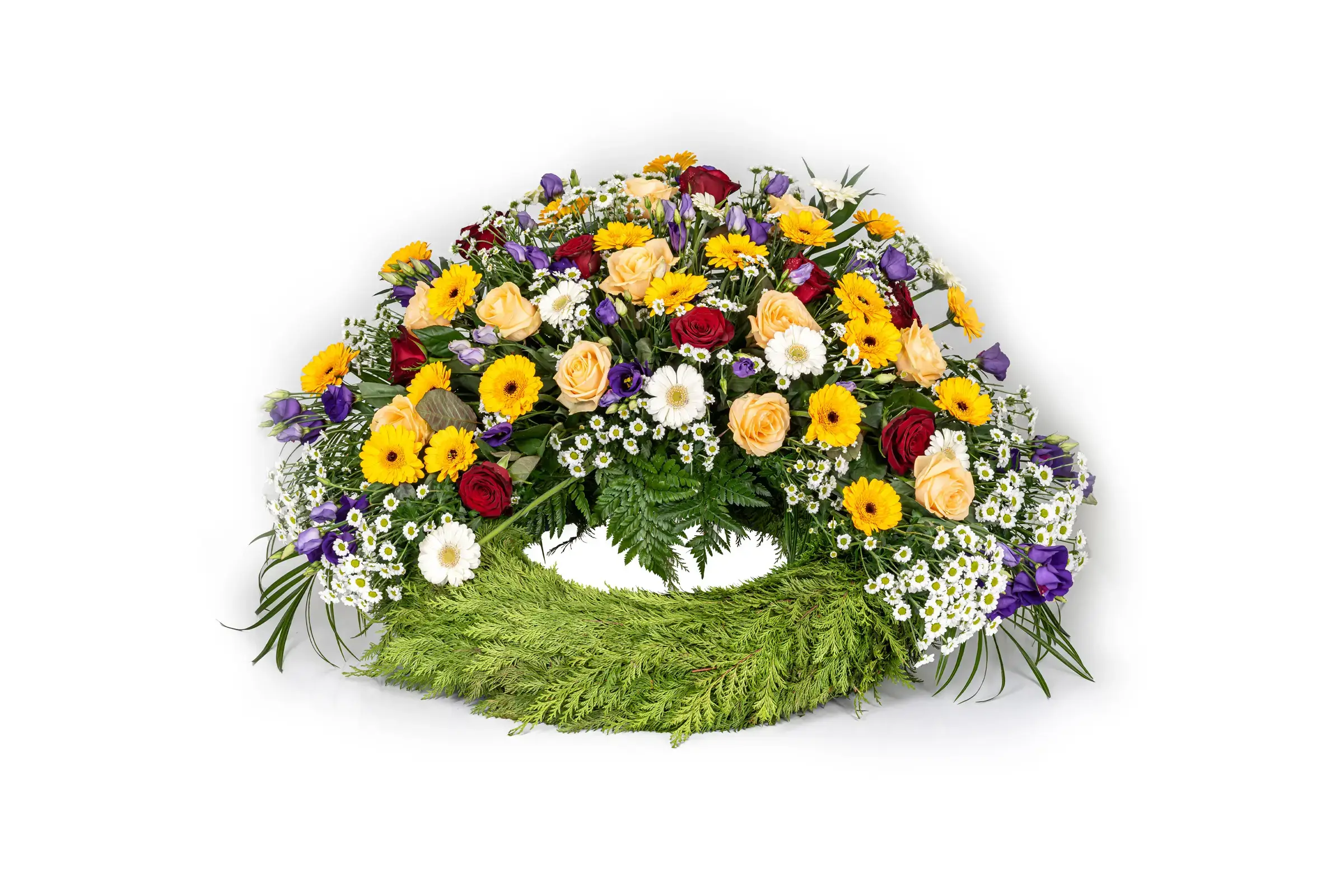 Trauerfloristik | Kranz | Unterschiedliche Blumen